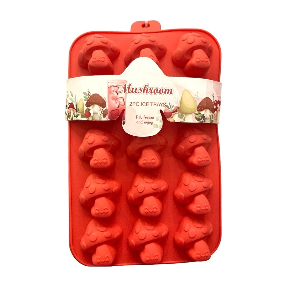 2 Mushroom Silicone Mold Trays-  - NIP